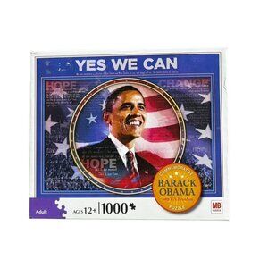 MB New Sealed Commemorative Barack Obama Yes We Can 1000 Piece Puzzle